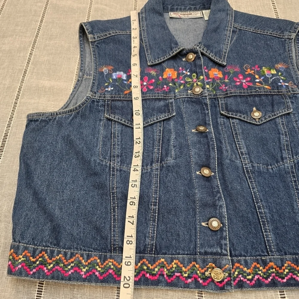 Rhythm Blue Women’s Embroidered Floral Denim Jacket Sz LgSkirt Maxi Set Size Med
